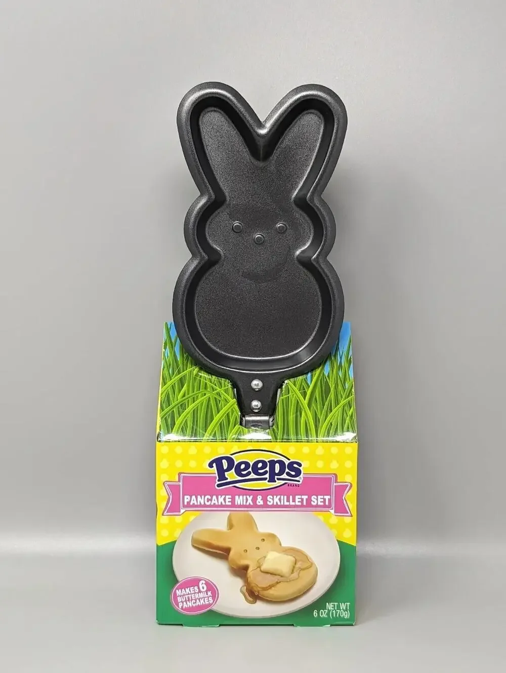 Peeps Easter Bunny Shaped Pancake Mix and Metal Bunny Skillet Set